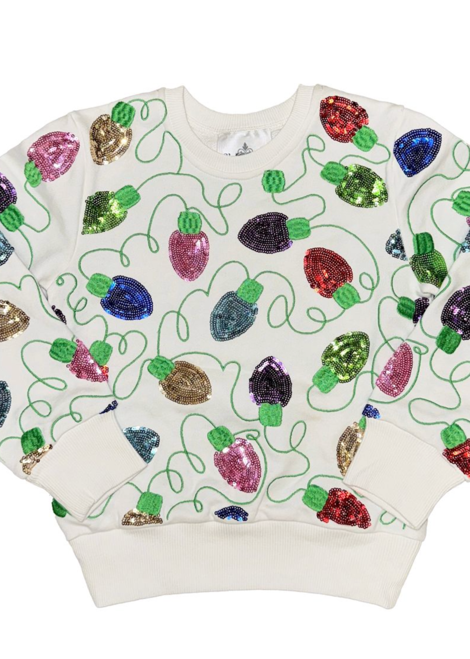 Belle Cher Christmas Lights Sequin Sweatshirt