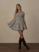 Rylee + Cru LLC TEEN EMILY DRESS SLATE FLORAL IVORY