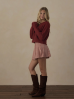 Rylee + Cru LLC TEEN RACHEL SKIRT VINTAGE PLAID RUBY