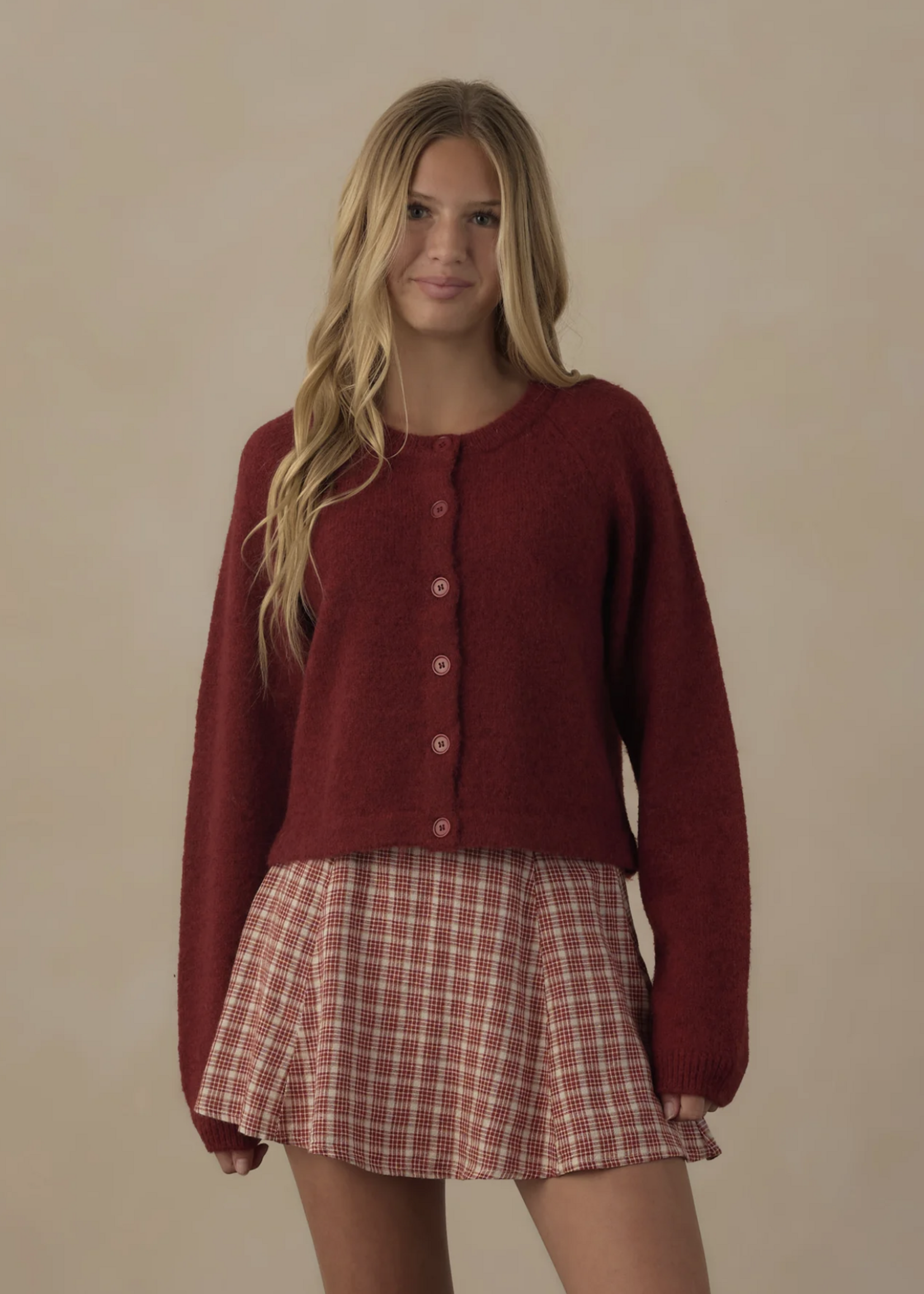 Rylee + Cru LLC TEEN RACHEL SKIRT VINTAGE PLAID RUBY