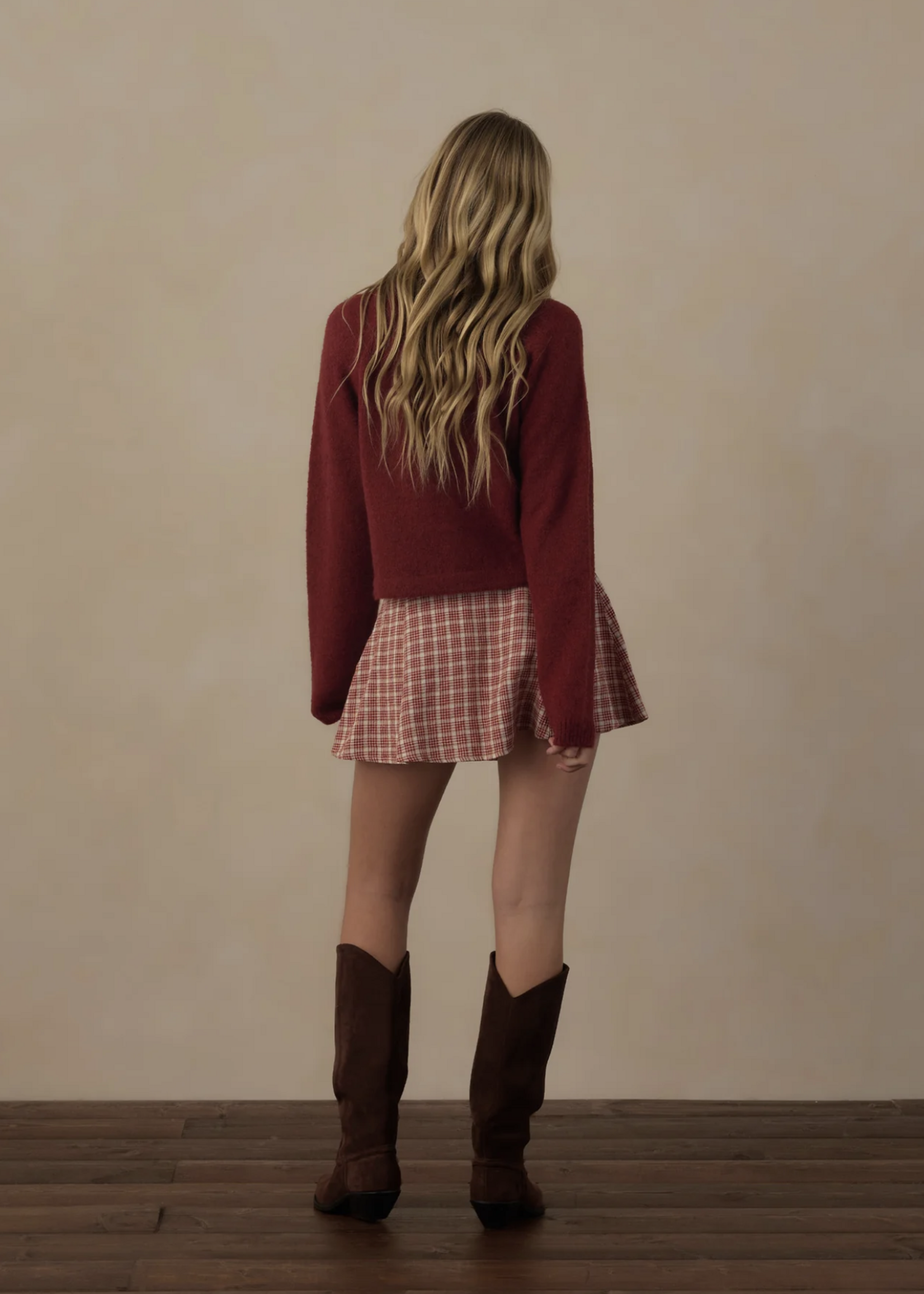 Rylee + Cru LLC TEEN RACHEL SKIRT VINTAGE PLAID RUBY