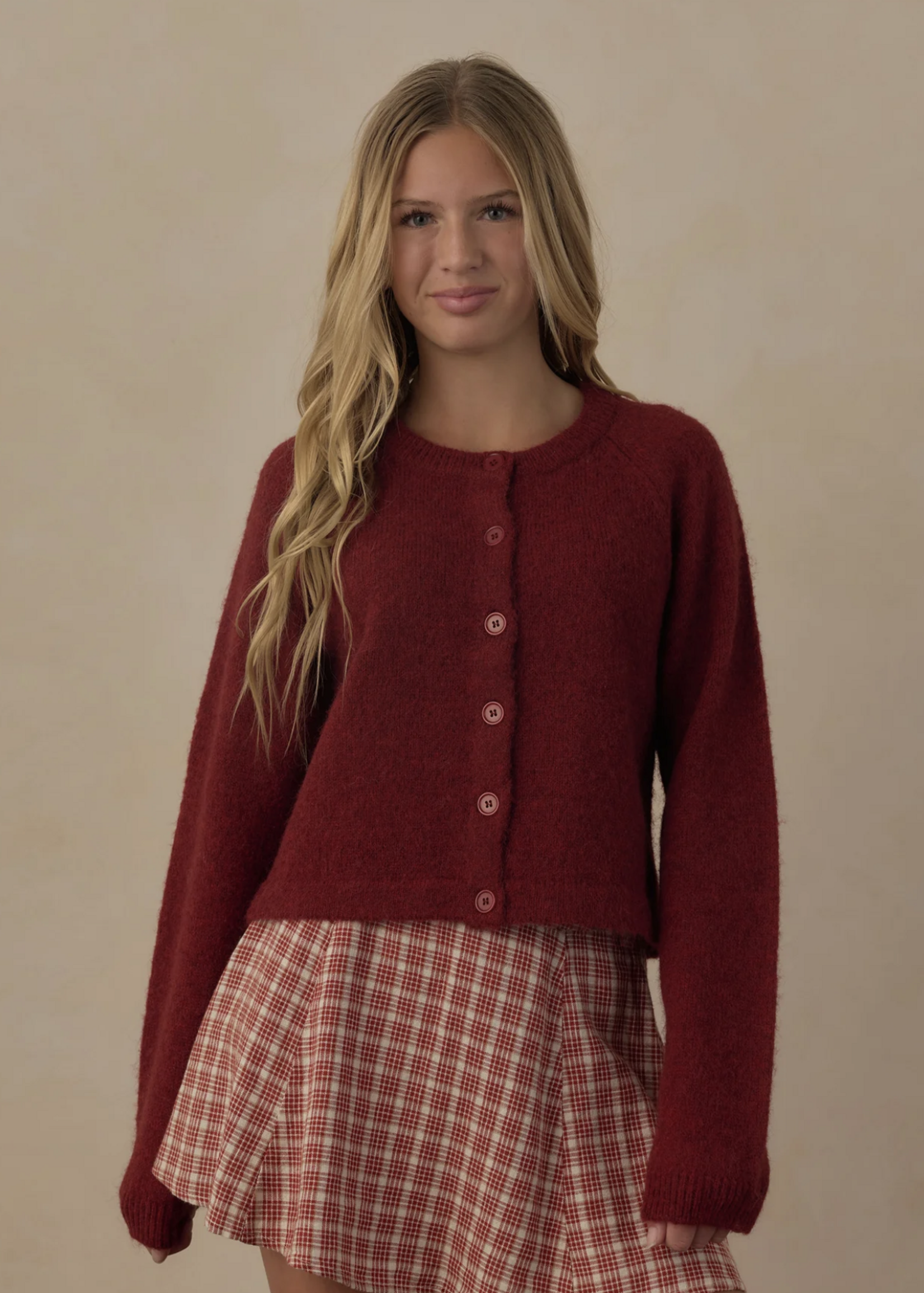 Rylee + Cru LLC TEEN RACHEL SKIRT VINTAGE PLAID RUBY