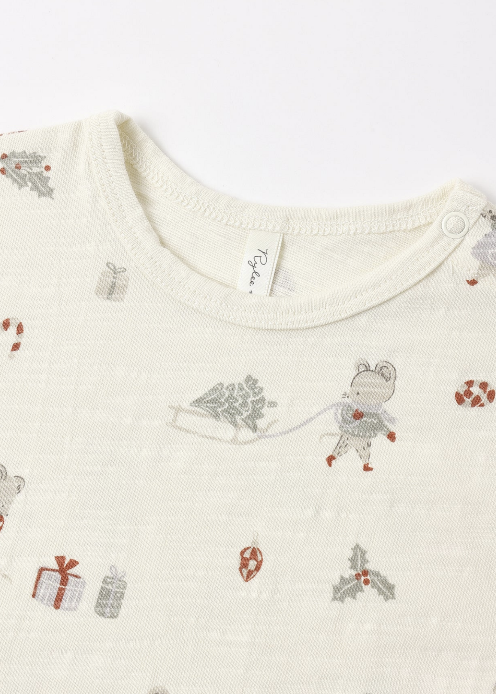 Rylee + Cru LLC L/S TEE + PANT SET HOLIDAY MOUSE