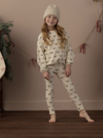 Rylee + Cru LLC SPONGEY KNIT SET EVERGREEN BOWS