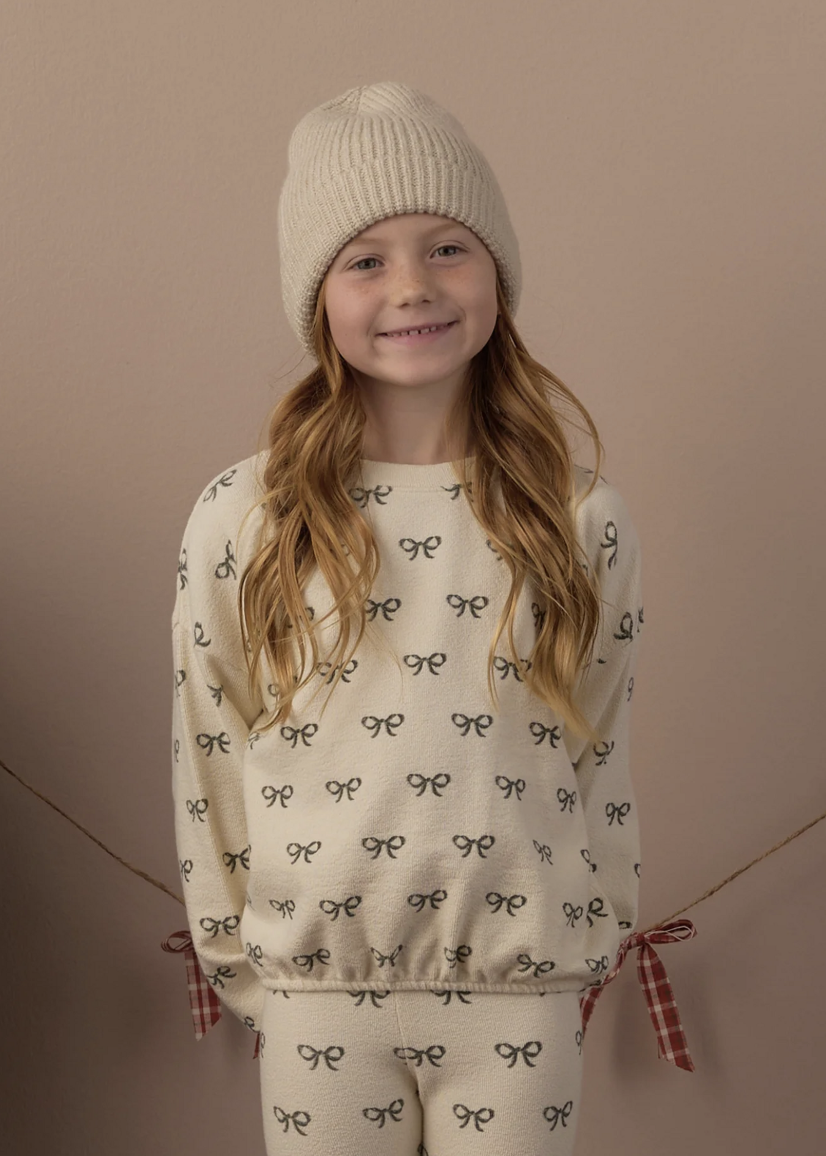 Rylee + Cru LLC SPONGEY KNIT SET EVERGREEN BOWS