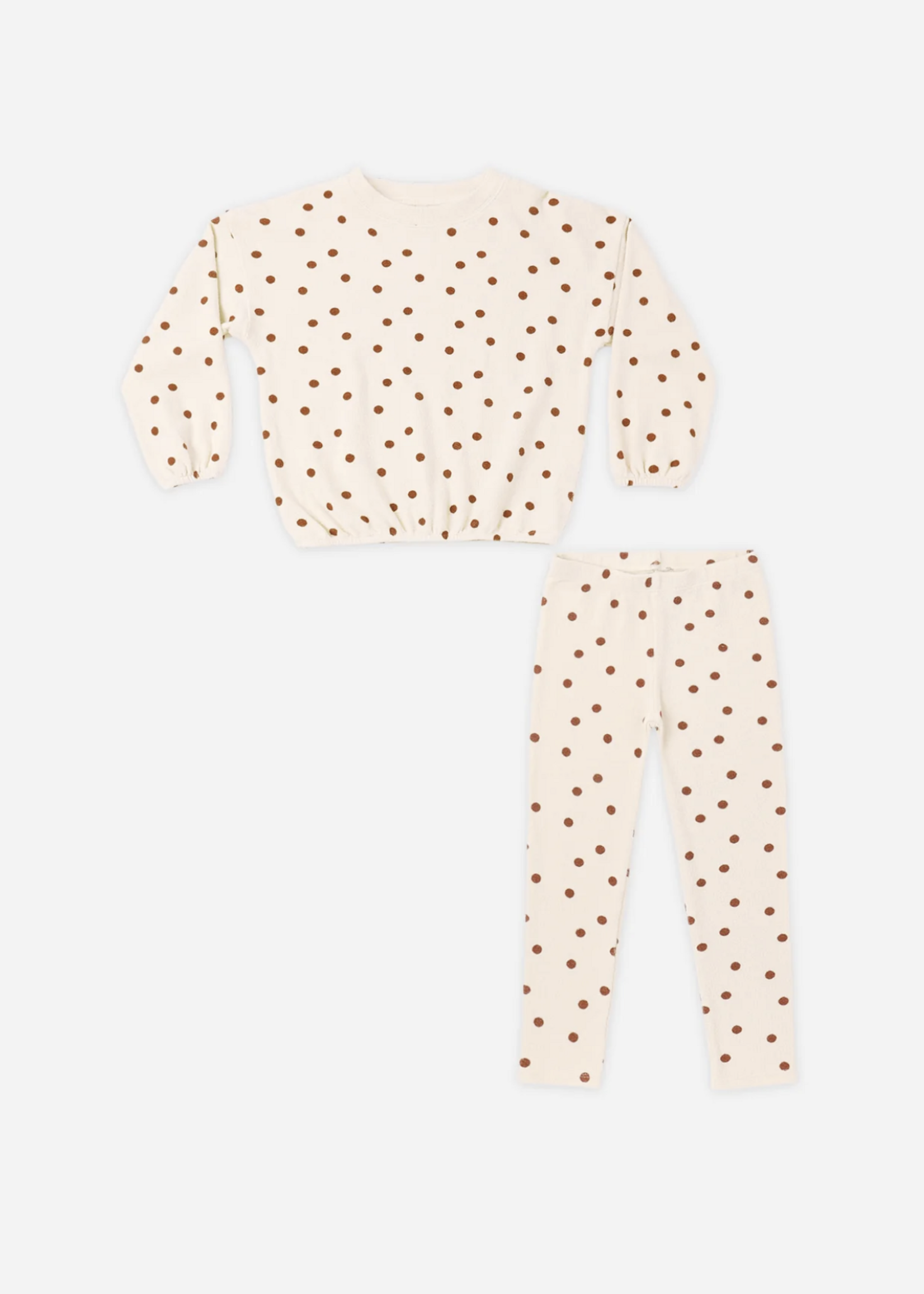 Rylee + Cru LLC SPONGEY KNIT SET RUBY DOTS
