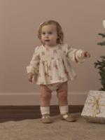 Rylee + Cru LLC SOPHIA TOP BLOOMER SET PEPPERMINT BOWS