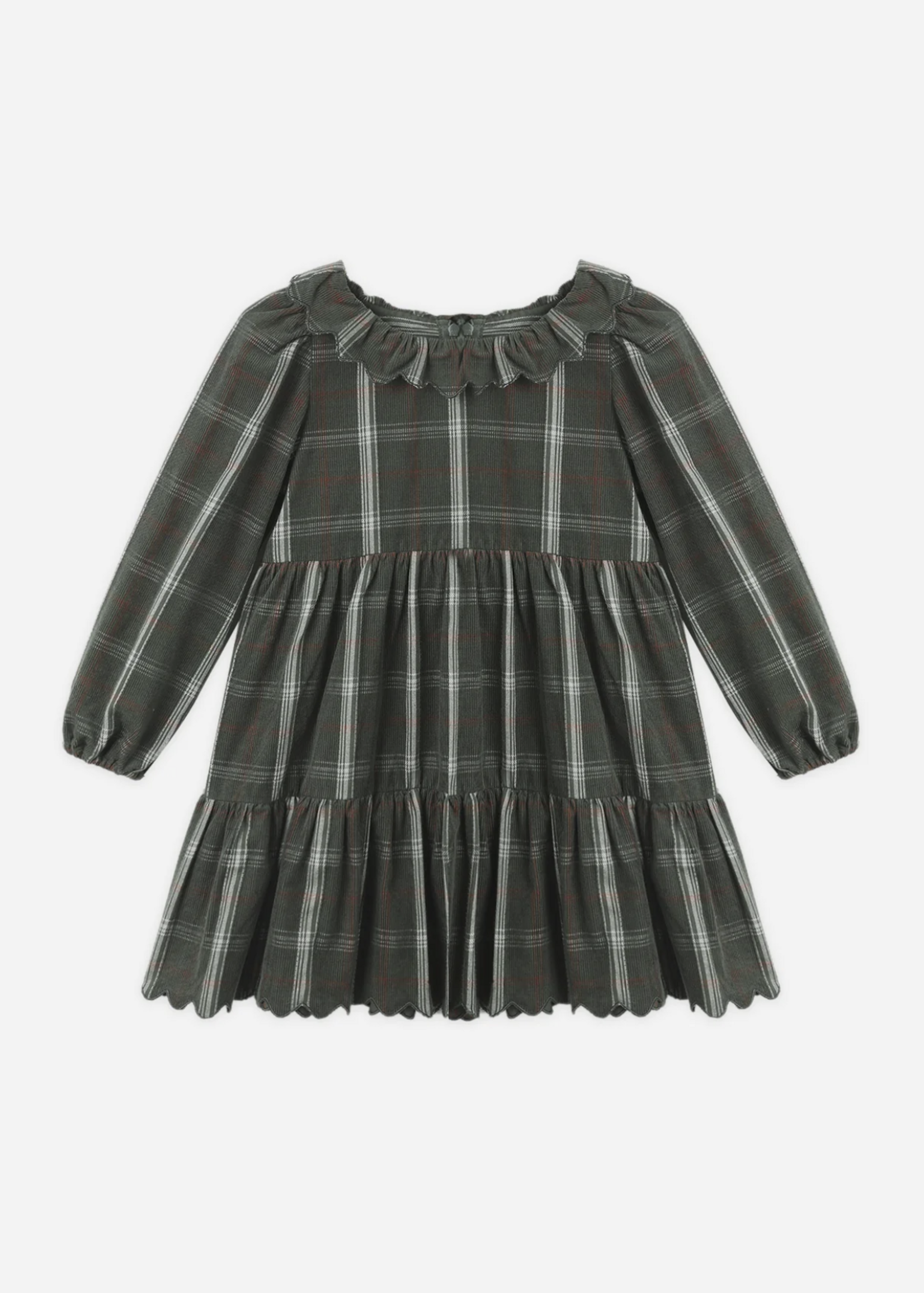 Rylee + Cru LLC FRAN DRESS HOLIDAY PLAID EVERGREEN