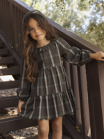 Rylee + Cru LLC FRAN DRESS HOLIDAY PLAID EVERGREEN