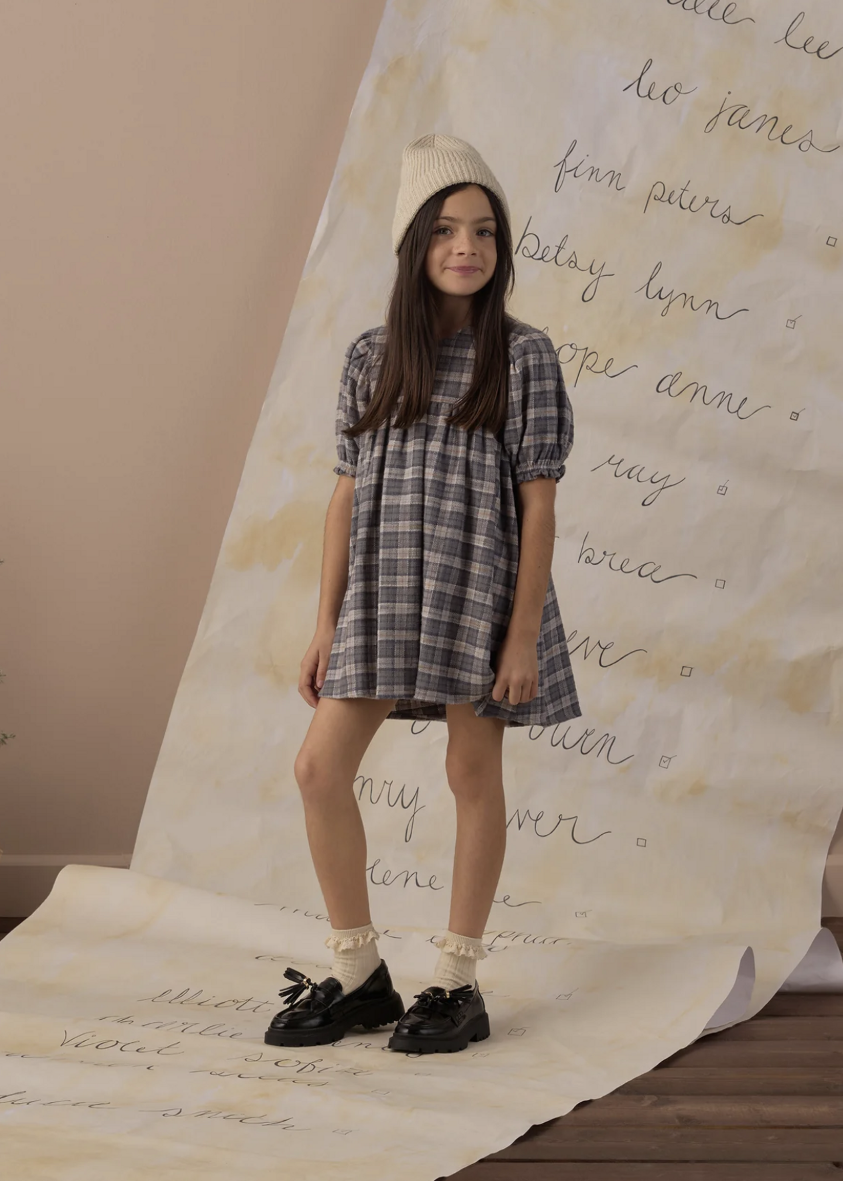 Rylee + Cru LLC JOLENE DRESS WINTER PLAID SLATE