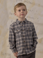 Rylee + Cru LLC POCKETED FLANNEL SHIRT WINTER PLAID SLATE