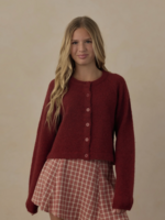 Rylee + Cru LLC TEEN FUZZY CARDIGAN RUBY