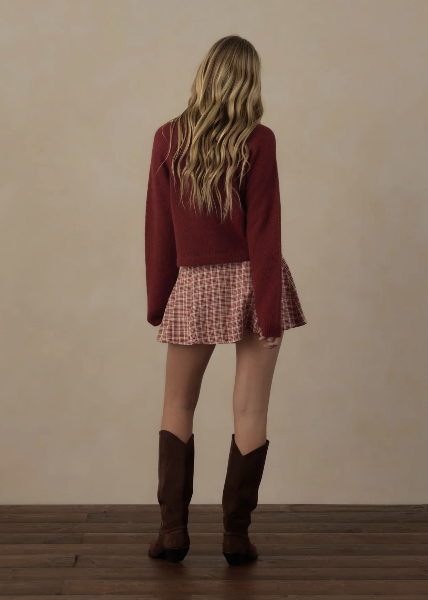 Rylee + Cru LLC TEEN FUZZY CARDIGAN RUBY