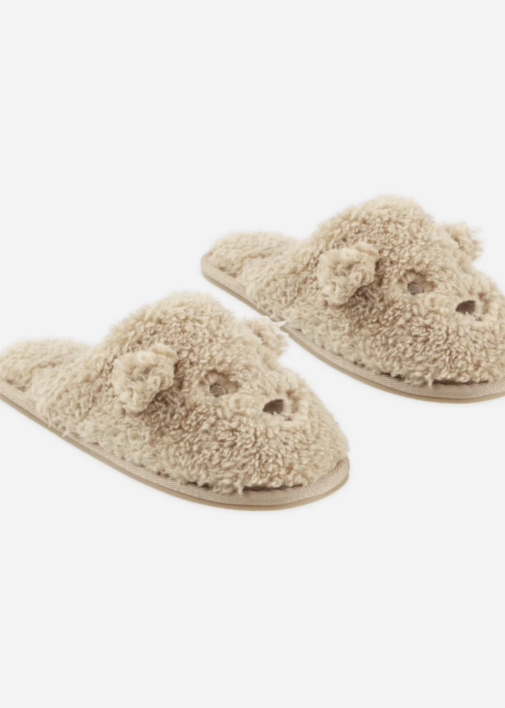 Rylee + Cru LLC SLIPPERS TEDDY BEAR TOFFEE