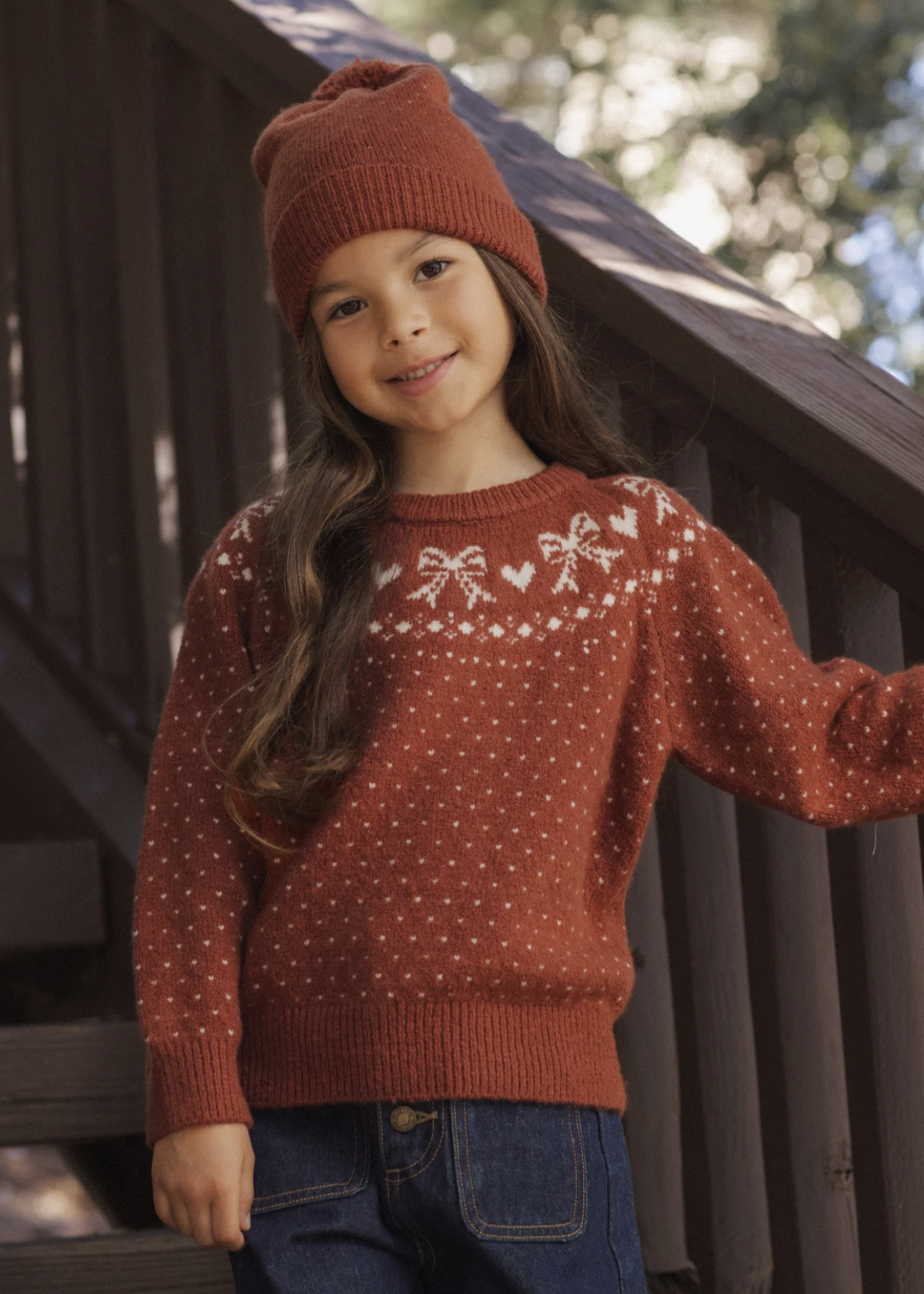 Rylee + Cru LLC BEANIE RUBY BIRDSEYE