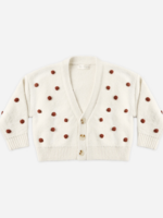 Rylee + Cru LLC BOXY CROP CARDIGAN RUBY BOBBLE
