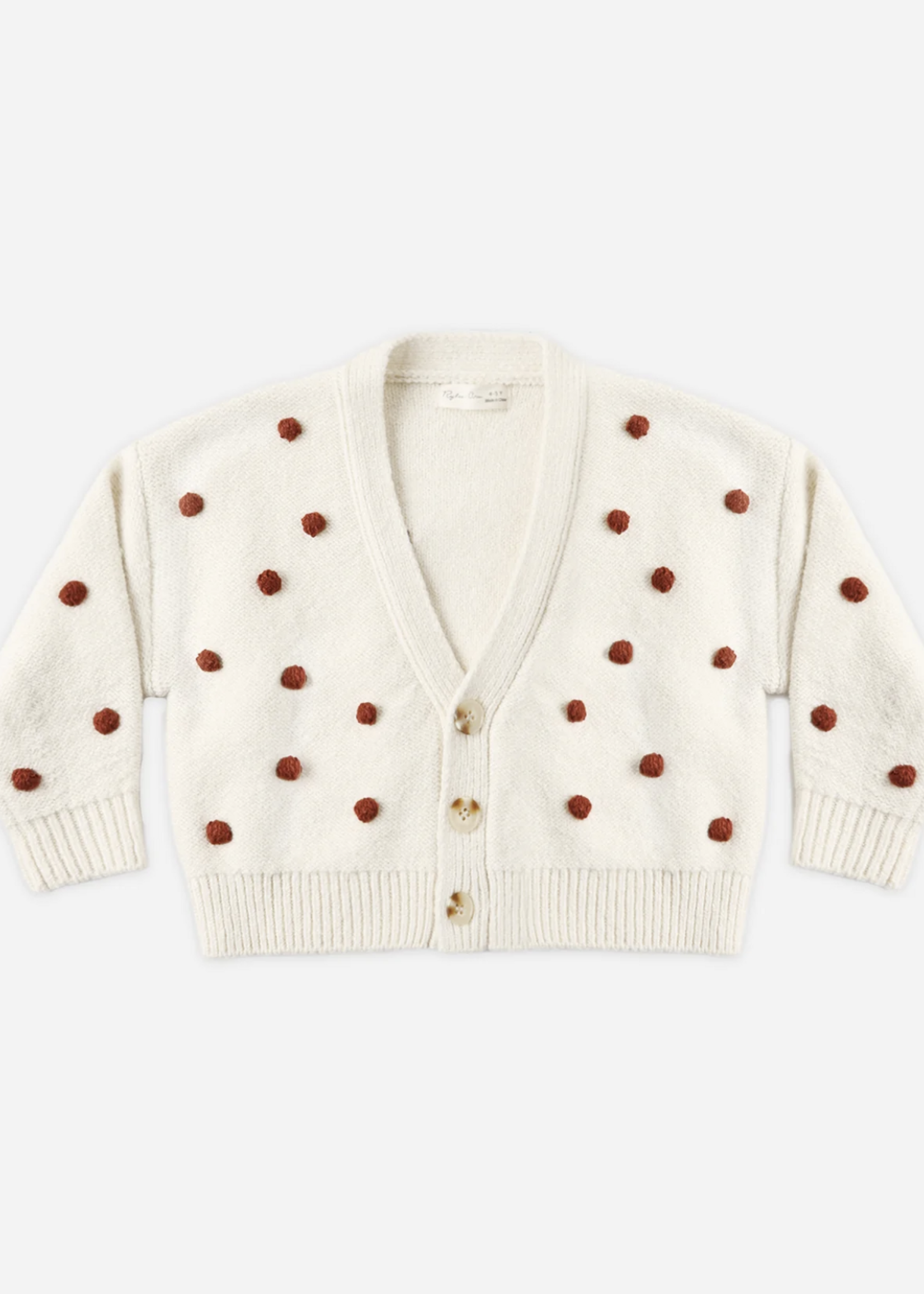 Rylee + Cru LLC BOXY CROP CARDIGAN RUBY BOBBLE