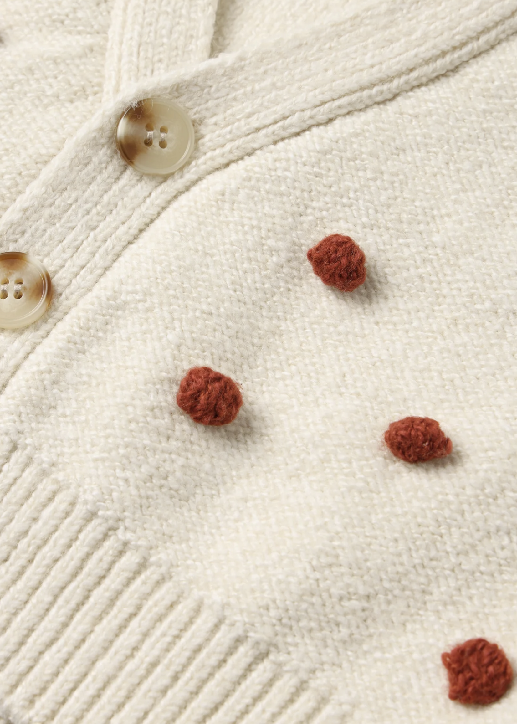 Rylee + Cru LLC BOXY CROP CARDIGAN RUBY BOBBLE