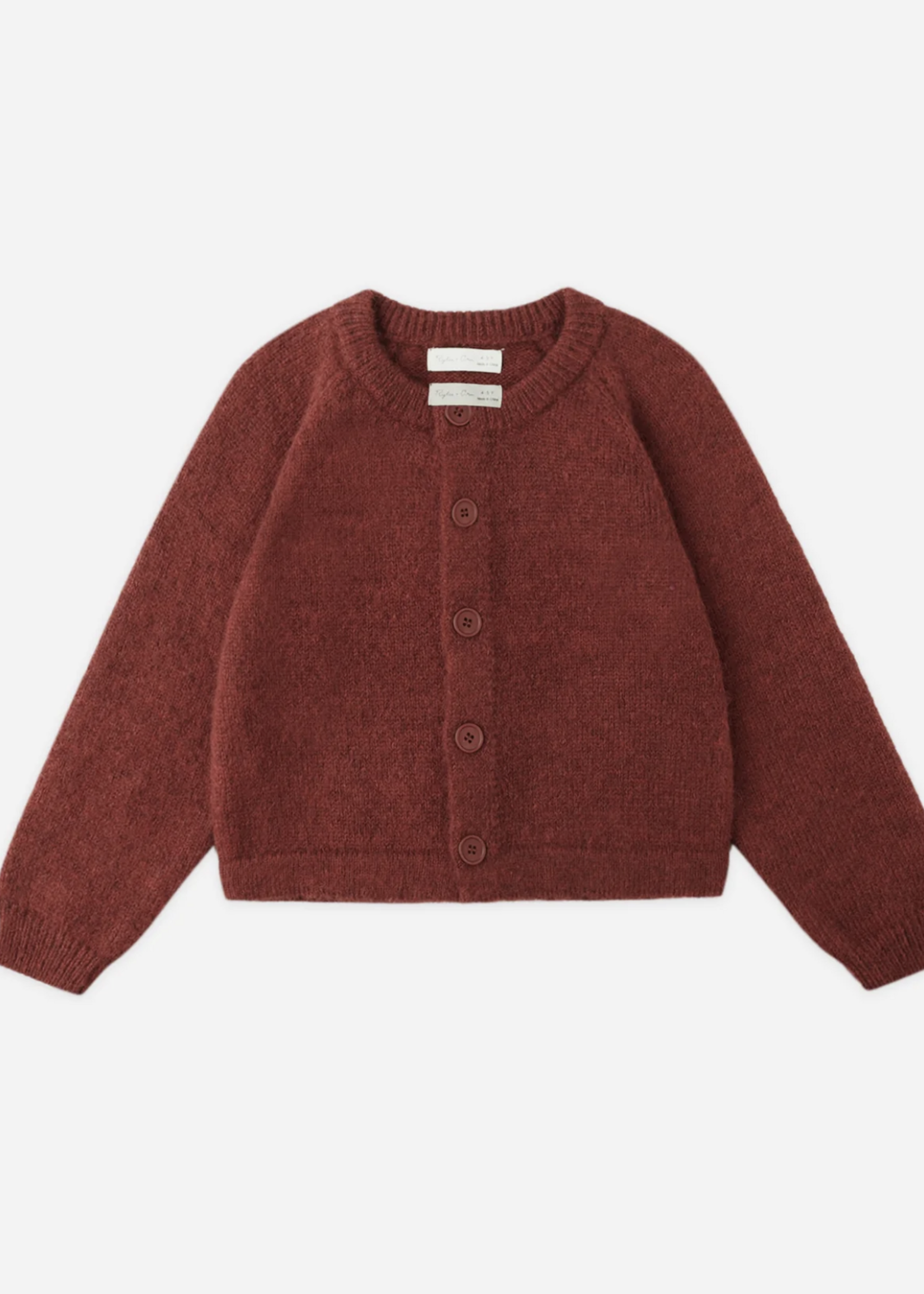 Rylee + Cru LLC FUZZY CARDIGAN RUBY