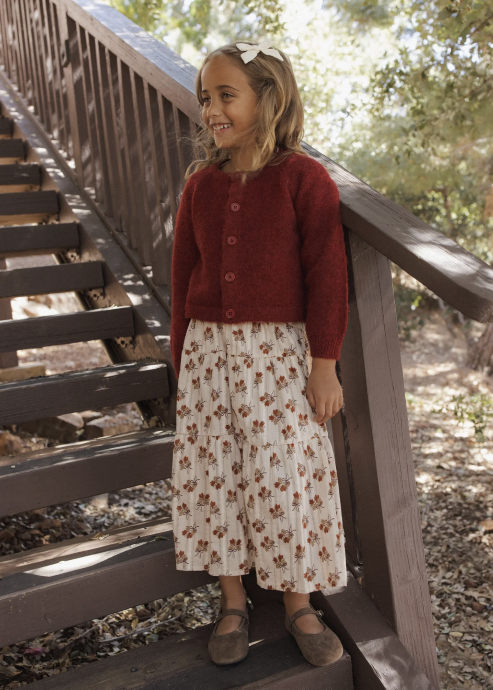 Rylee + Cru LLC FUZZY CARDIGAN RUBY