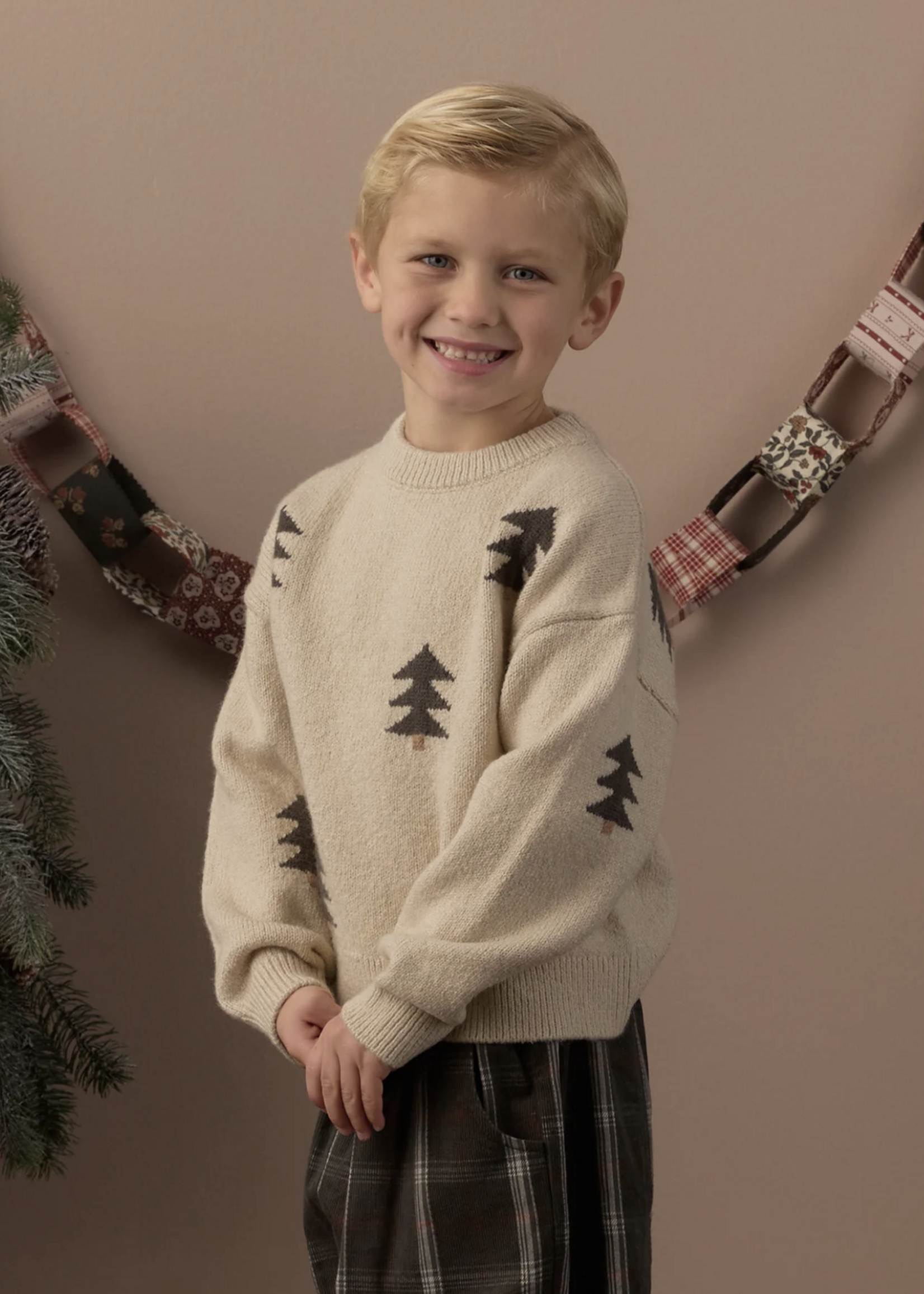 Rylee + Cru LLC ASPEN SWEATER TREE JACQUARD