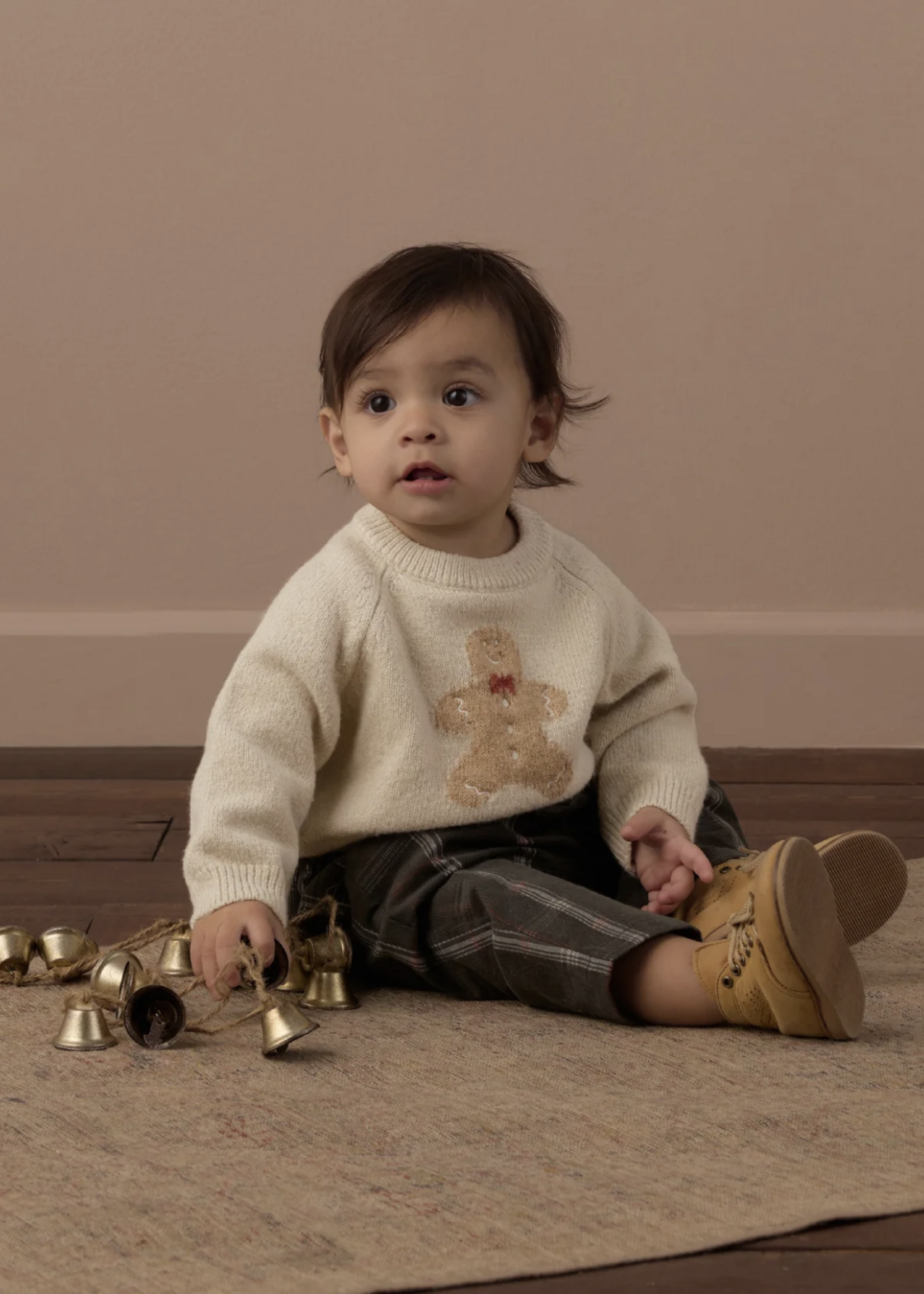 Rylee + Cru LLC RELAXED RAGLAN SWEATER GINGERBREAD MAN