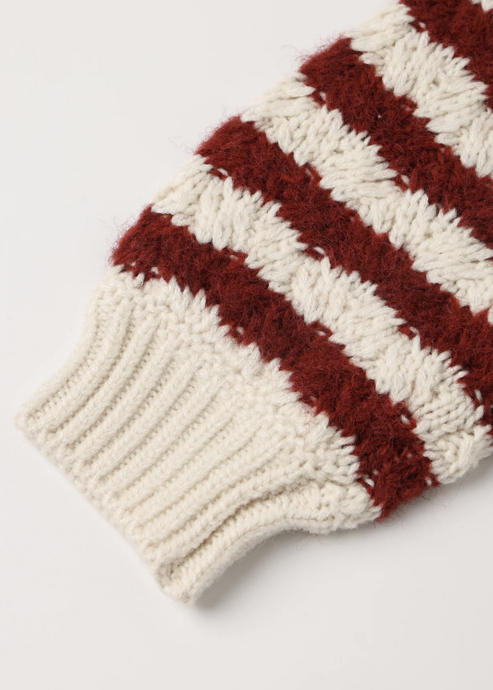Rylee + Cru LLC ASPEN SWEATER RUBY STRIPE