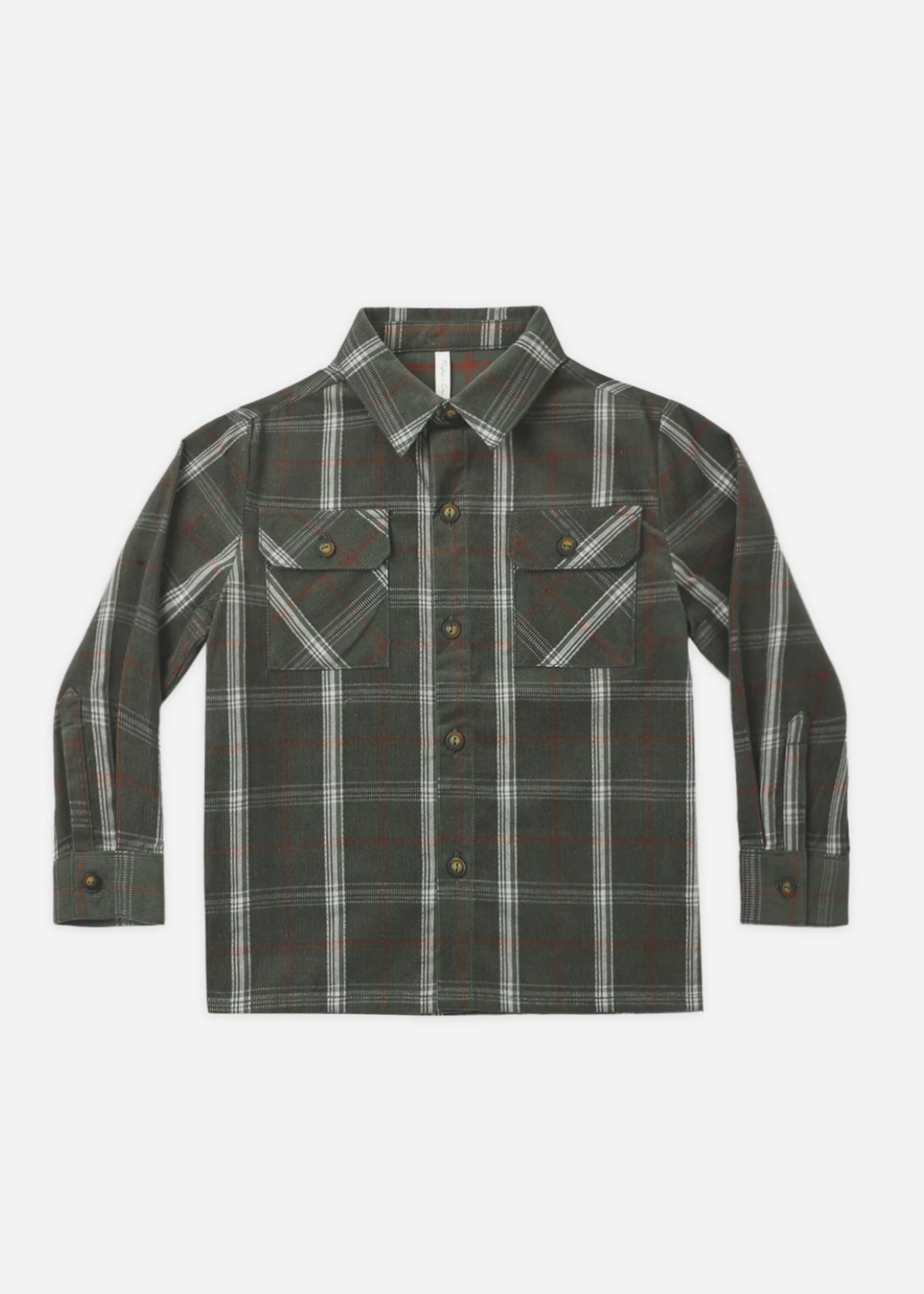 Rylee + Cru LLC POCKETED FLANNEL SHIRT HOLIDAY PLAID EVERGREEN