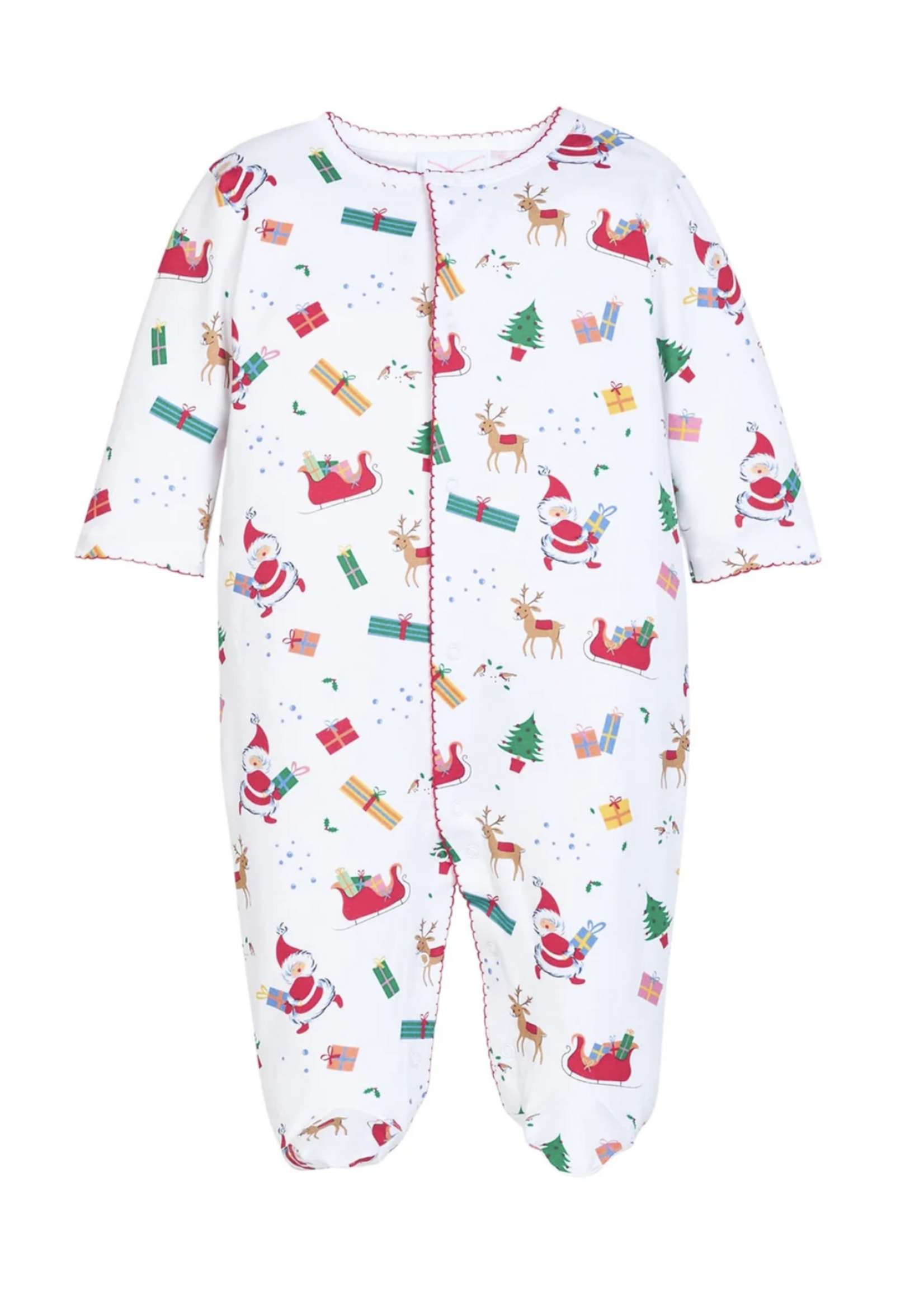Little English Printed Footie - Vintage Christmas