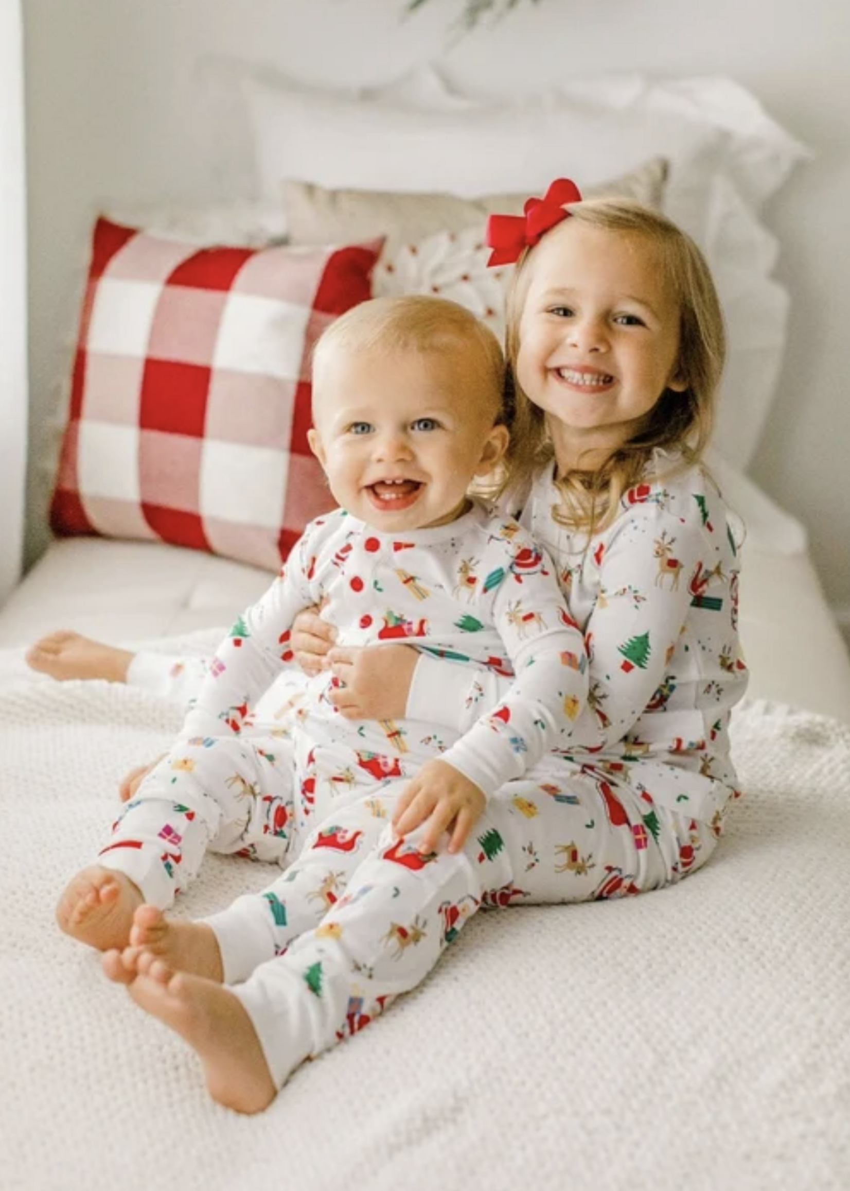 Little English Ruffled Printed Jammies - Vintage Christmas
