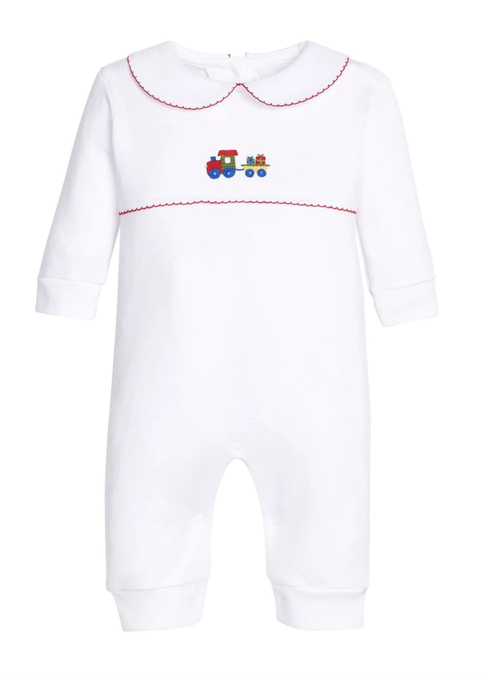Little English Crochet Playsuit - Holiday Train