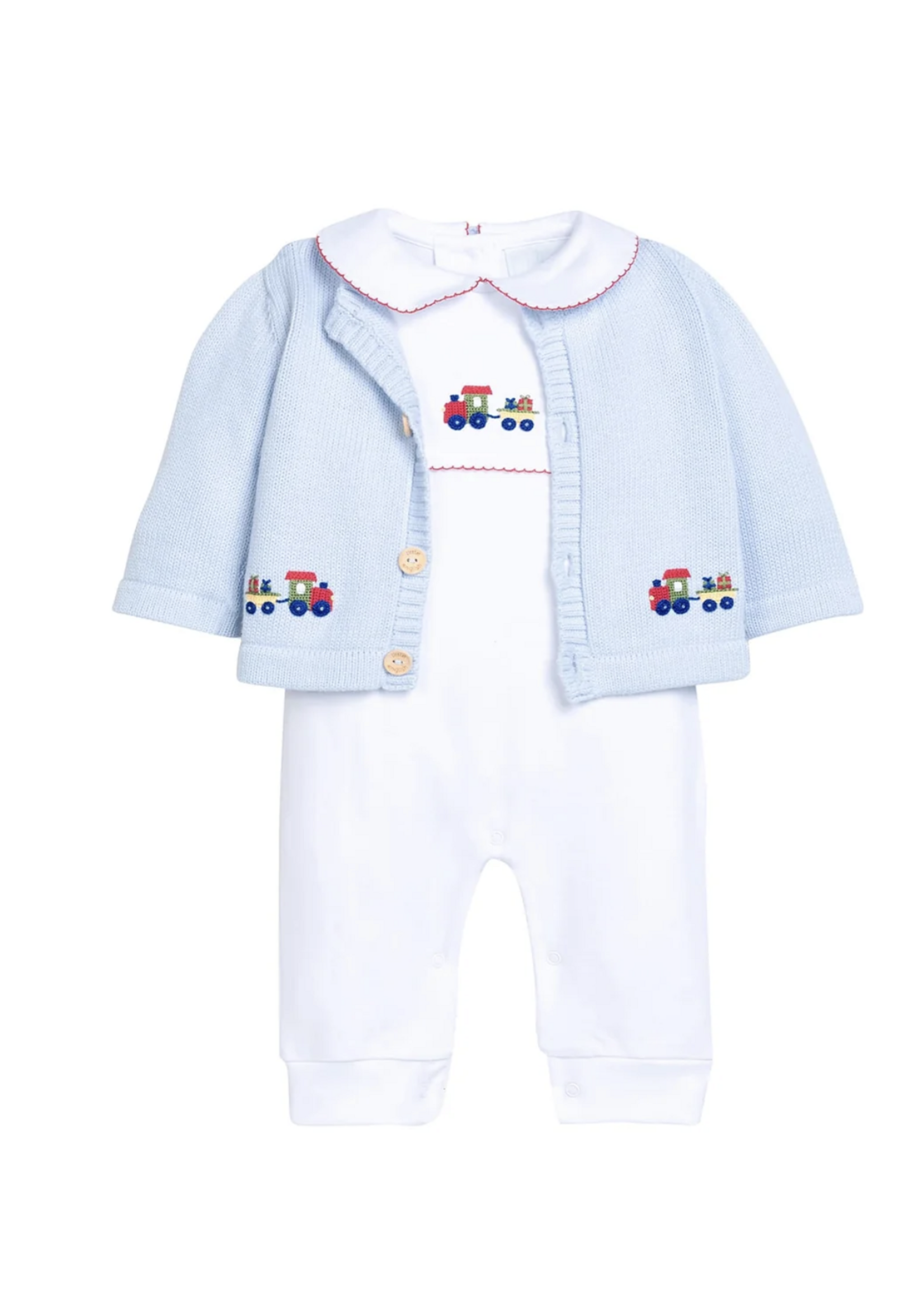 Little English Crochet Playsuit - Holiday Train