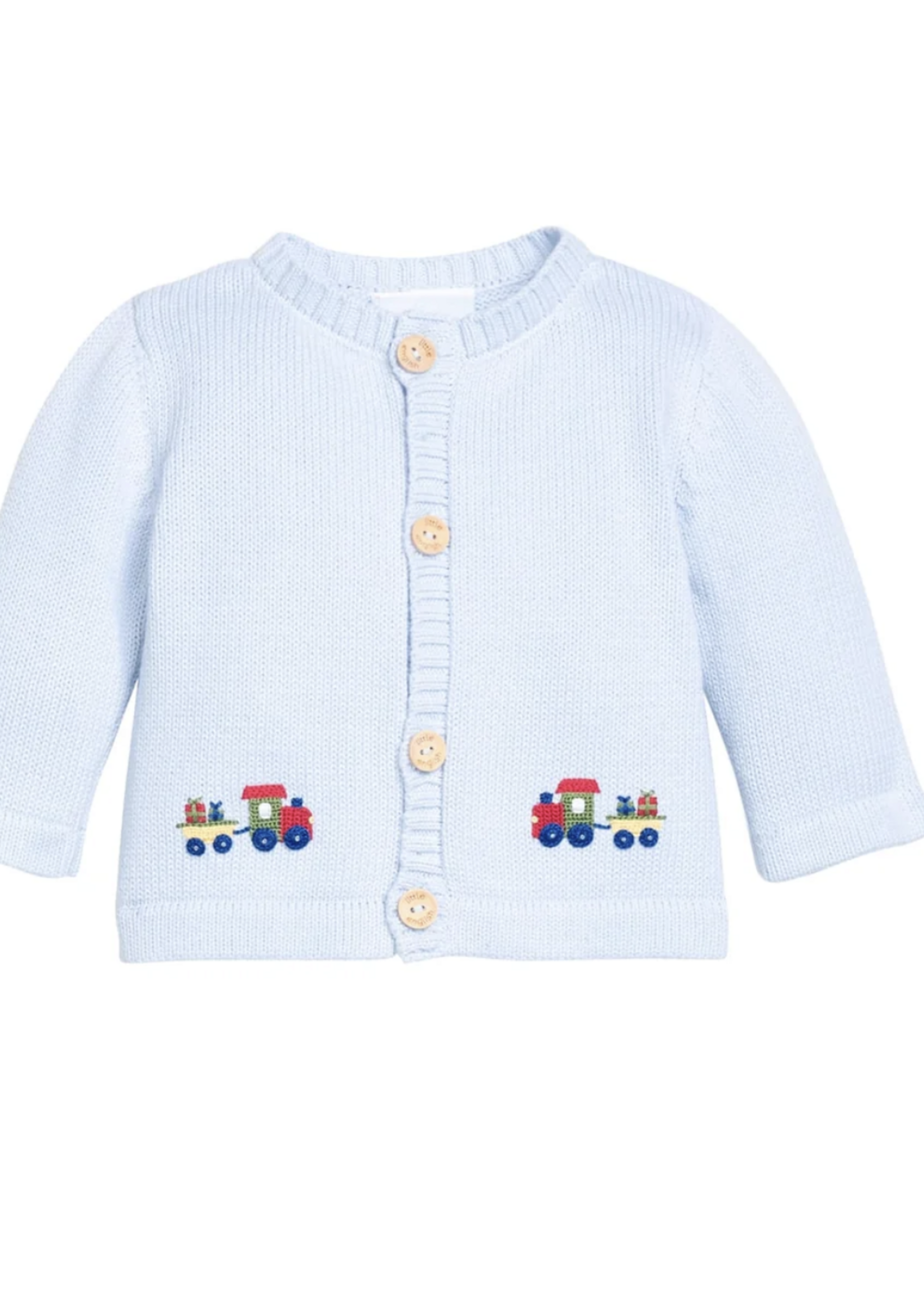 Little English Crochet Cardigan - Holiday Train