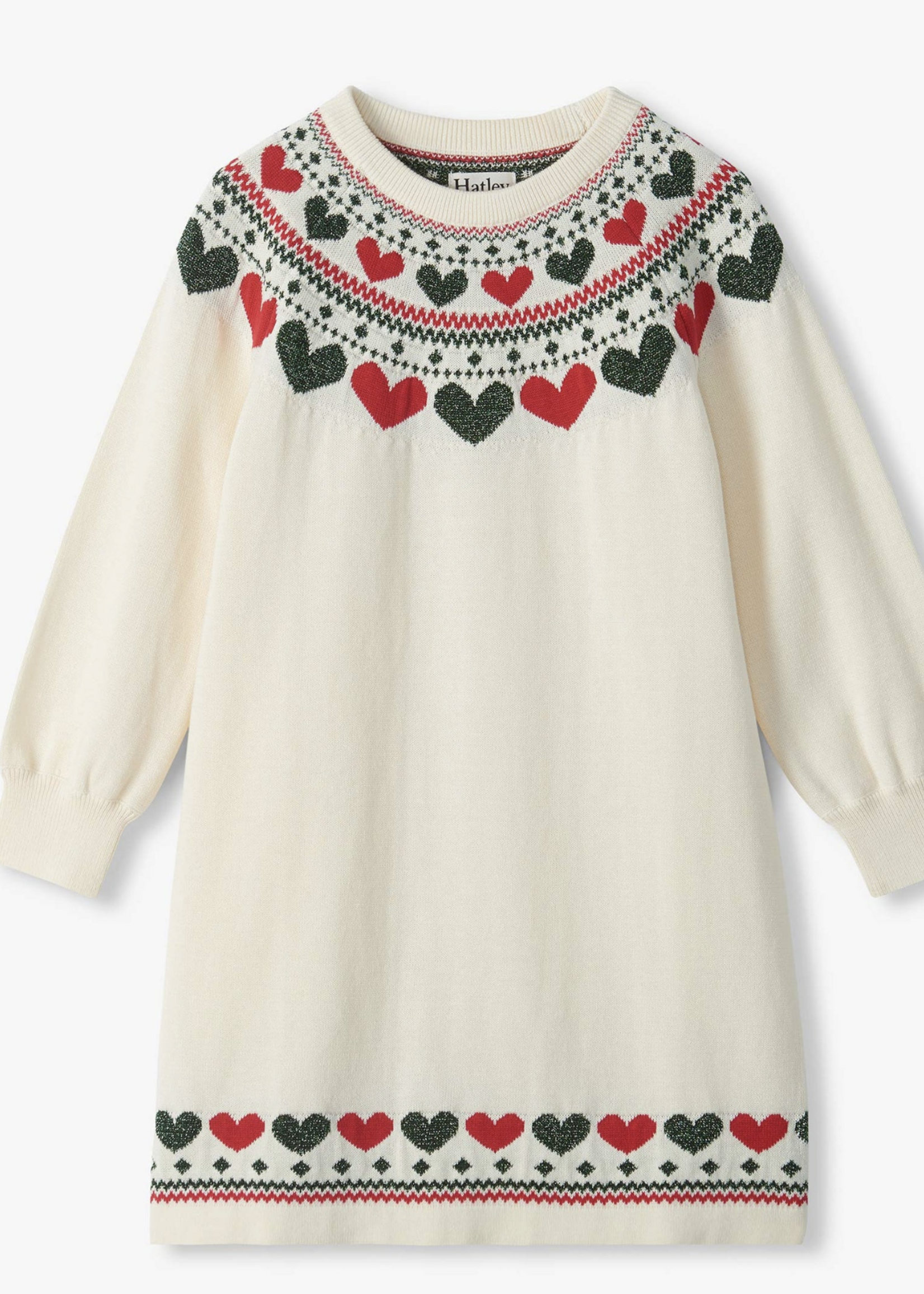 Hatley Kids Holiday Hearts Swing Sweater Dress