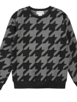 miles the label L/S Sweatshirt Knit Black Houndstooth Print