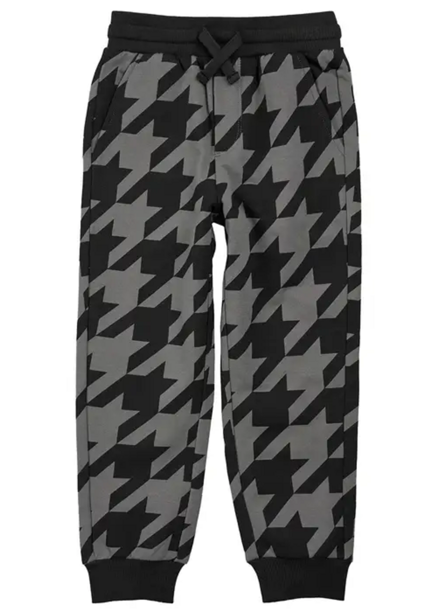 miles the label Pant Knit Black Houndstooth Print