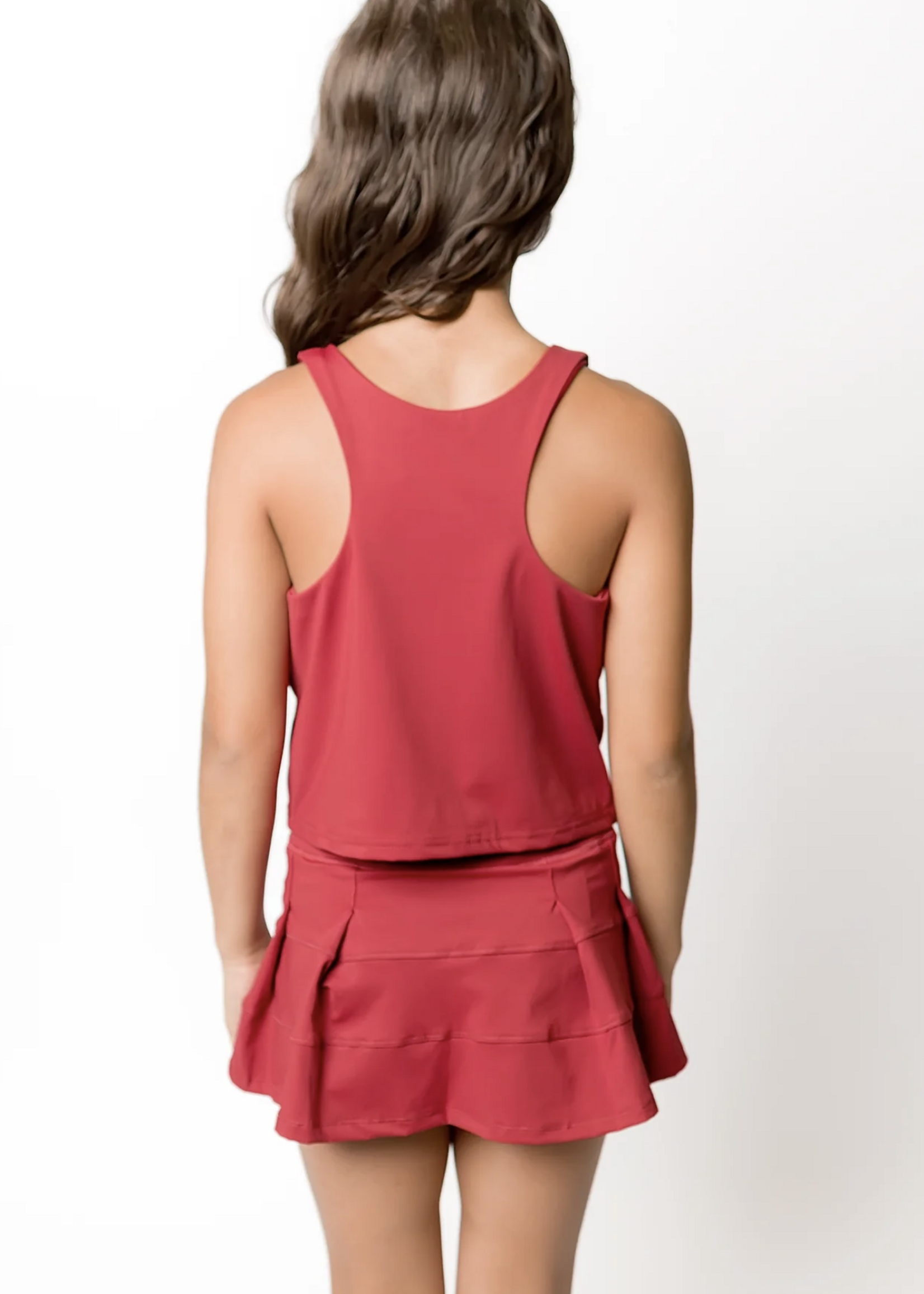 Belle Cher Maroon Tennis Skort