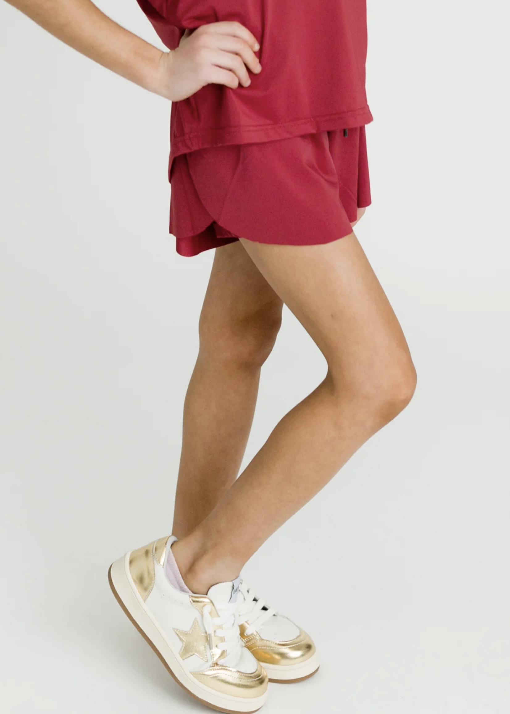 Belle Cher Maroon Butterfly Shorts