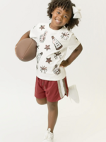 Belle Cher Maroon and White Cheer Shirt
