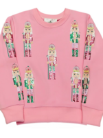 Belle Cher Pink and Teal Nutcracker Sequin Sweatshirt