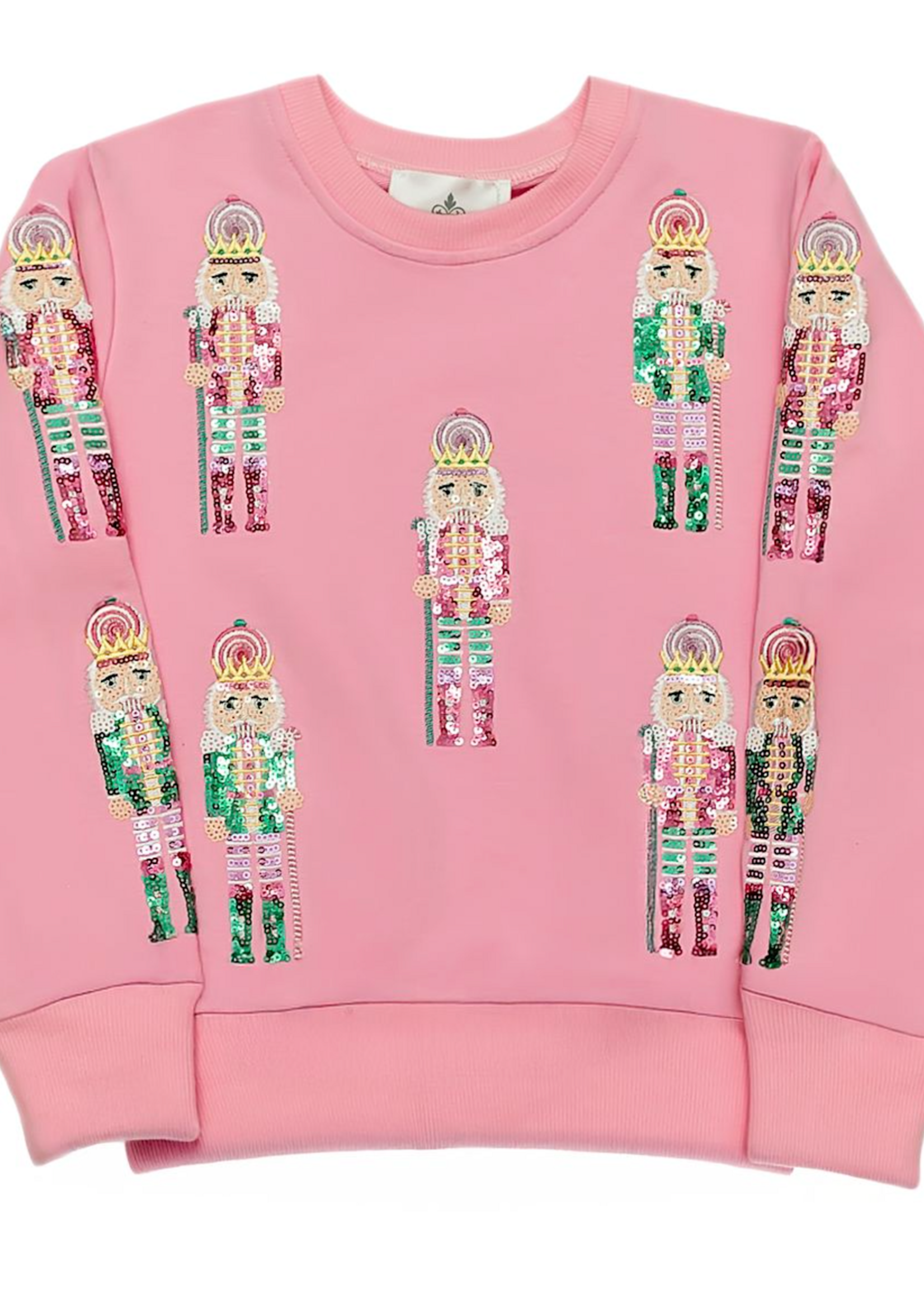 Belle Cher Pink and Teal Nutcracker Sequin Sweatshirt