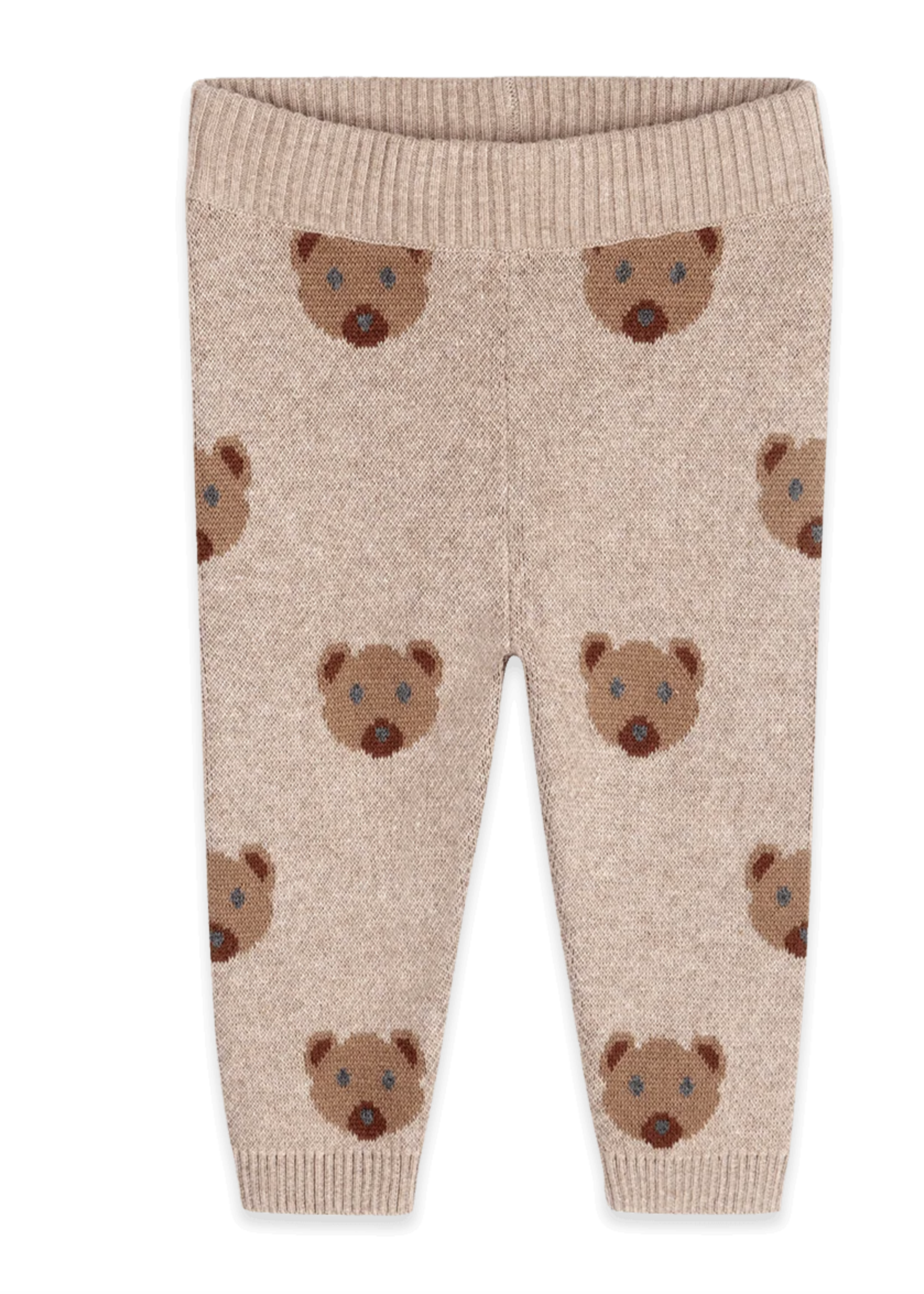 Viverano Bear Knit Baby Pullover Pant Set Organic Cotton Brown