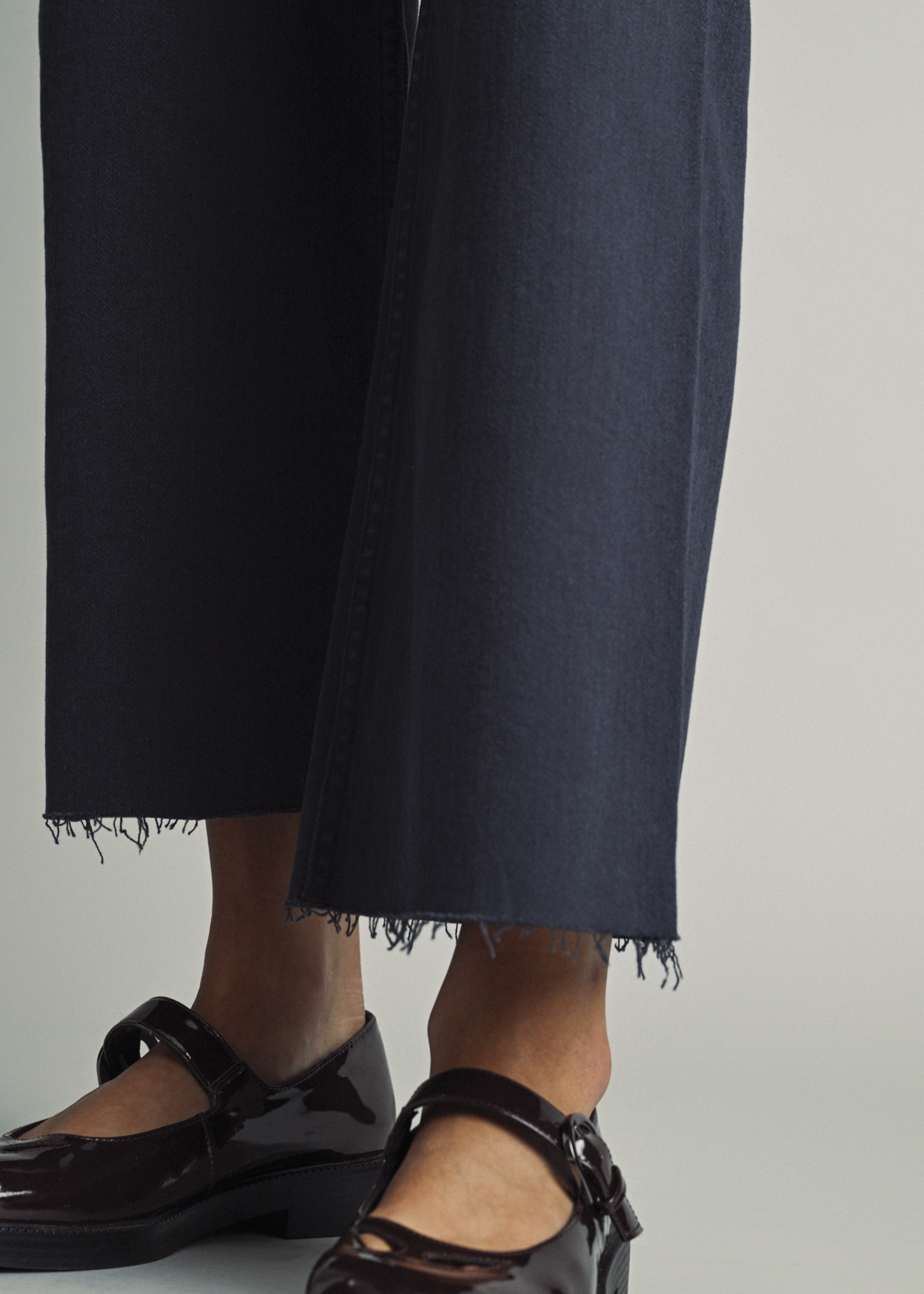 Miou Muse Womens Straight Wide Leg Pants w/Front Pocket Navy