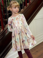 Pink Chicken girls lame steph dress - antique candy canes