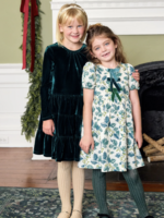 Pink Chicken girls hermione dress - green holly