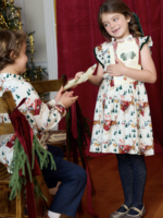 Pink Chicken girls jennifer dress - santa sleigh