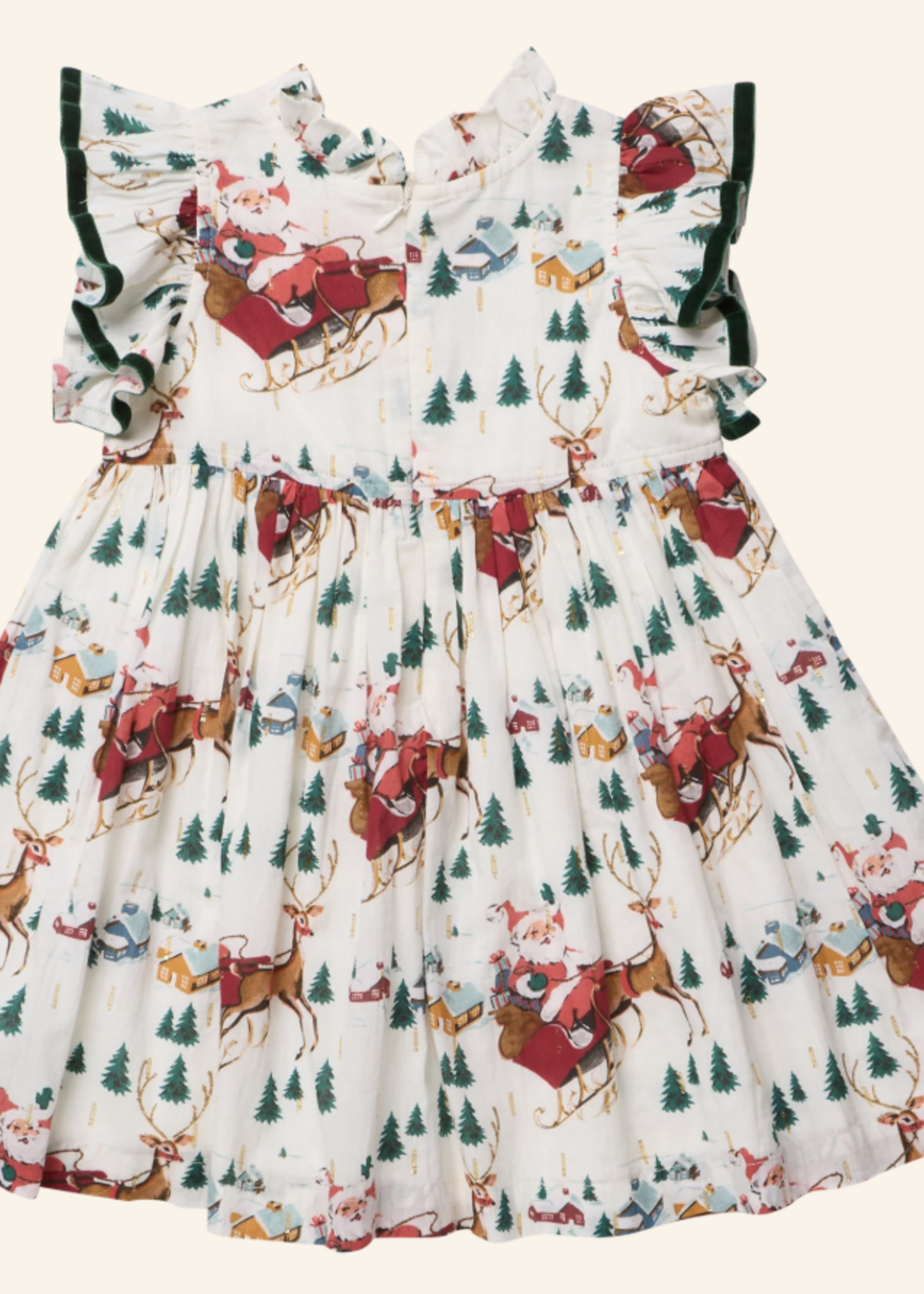 Pink Chicken girls jennifer dress - santa sleigh