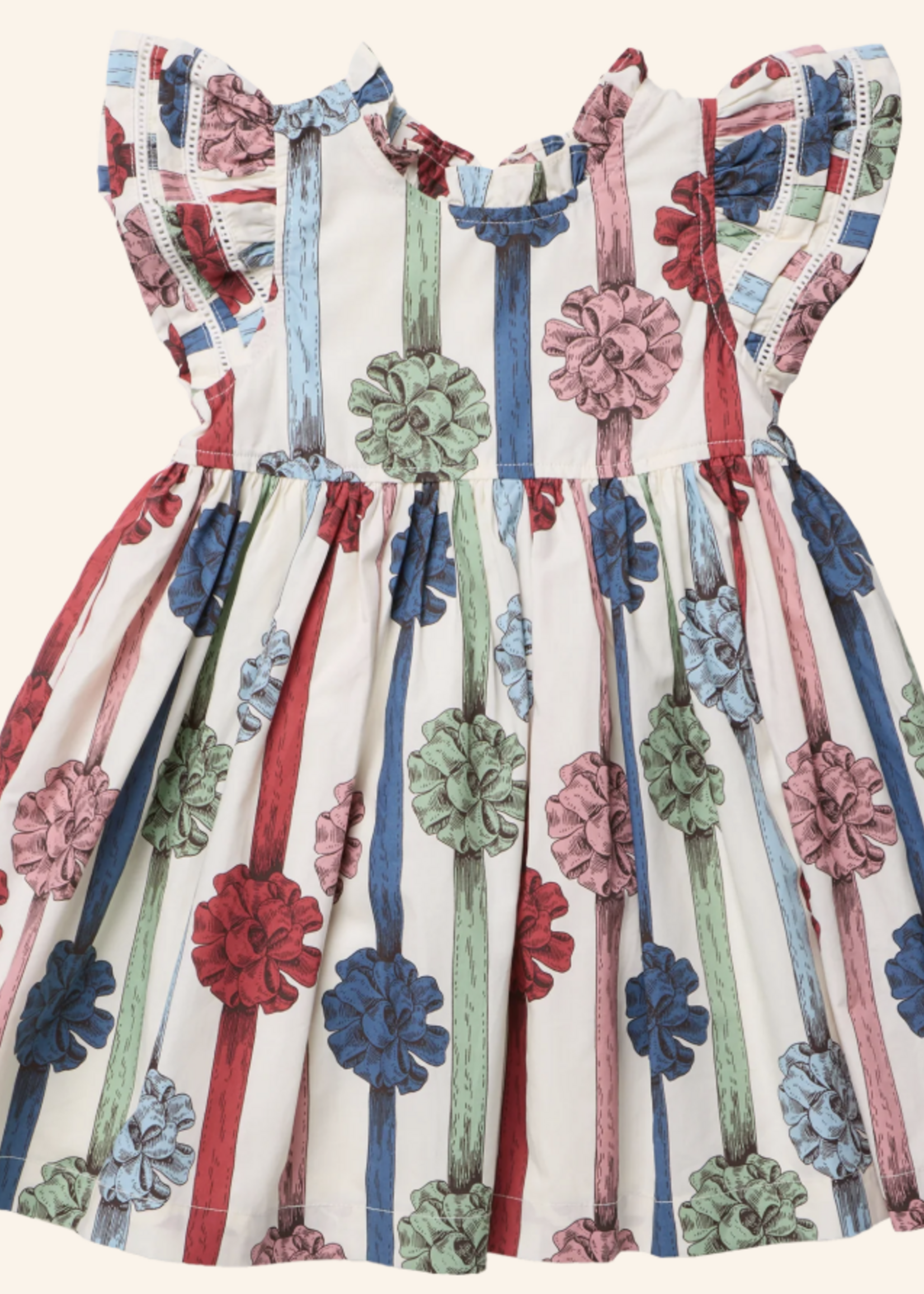 Pink Chicken girls double ruffle jennifer dress - present bows