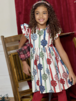 Pink Chicken girls double ruffle jennifer dress - present bows