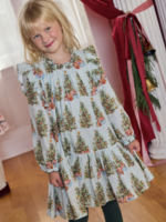 Pink Chicken girls harper dress - trees and presents